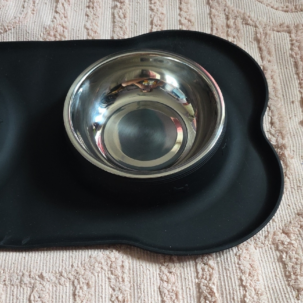 Stainless Steel Pet Bowls with Black Mat - Picture 4 of 7